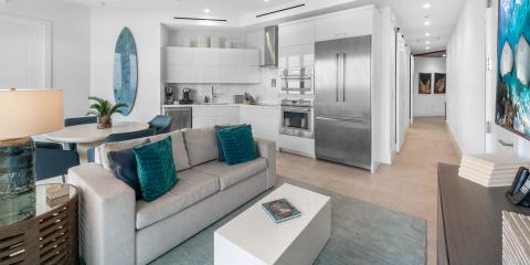 This image shows a modern and stylish interior of an apartment or a house