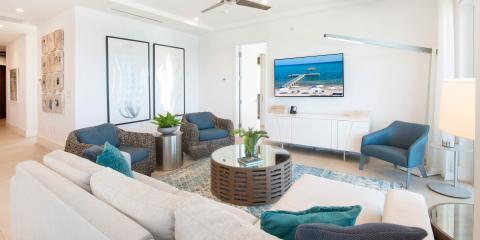 This image features a modern living room interior
