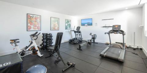 This image shows a well-equipped home gym setup