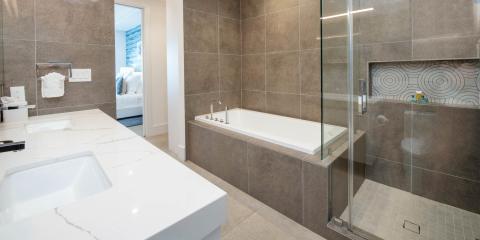The image shows a modern and luxurious bathroom