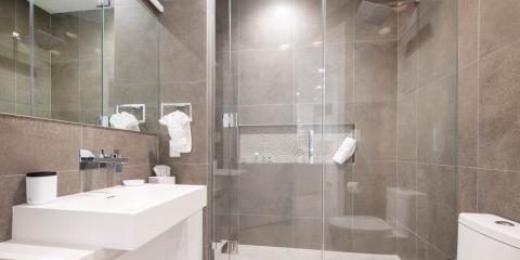 The image shows a modern bathroom