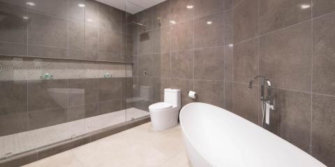 The image shows a modern bathroom interior