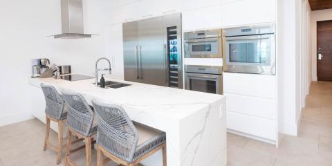 This image depicts a modern kitchen with a minimalistic design
