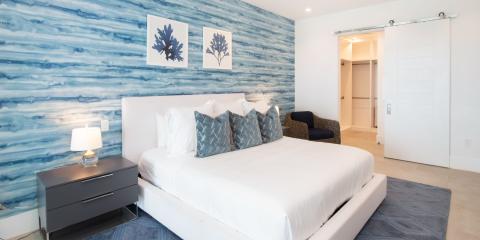 This image features a modern bedroom setting