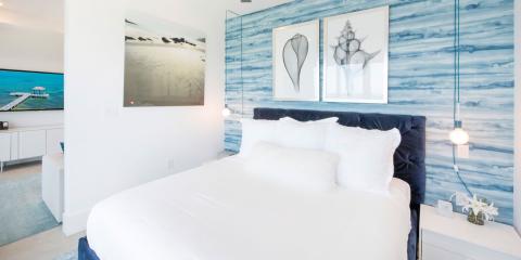 This image shows a modern and stylish bedroom