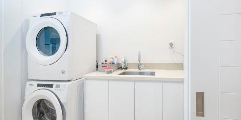 This image shows a modern laundry room setup