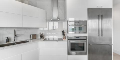 The image shows a modern kitchen interior