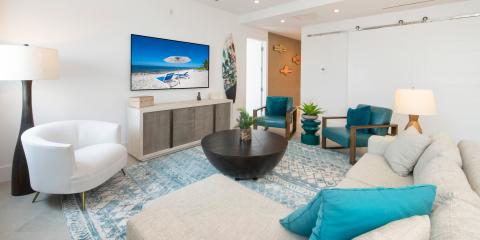 This image shows a stylishly decorated living room