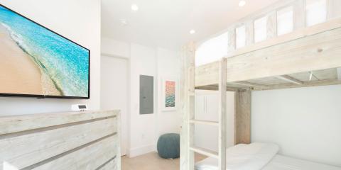 This image features an interior room setup that appears to be designed for lodging or residential use, likely targeting young audiences or families
