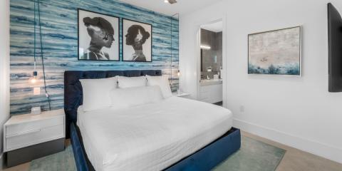 This is an image of a modern and stylish bedroom