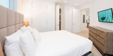 This image shows a modern bedroom interior