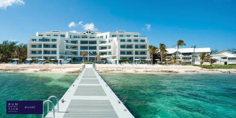This image features a beautiful coastal resort view