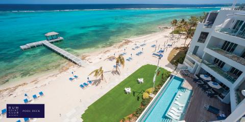 This image captures a beautiful beach resort scene
