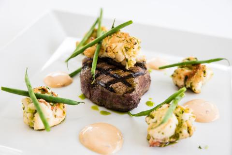 This image features a beautifully plated gourmet dish