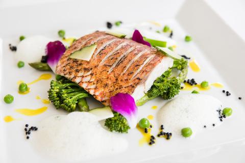 This image showcases a beautifully plated gourmet dish