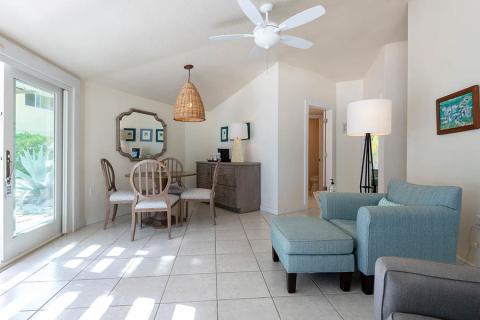 This image shows a bright and airy interior room that appears to be part of a house or apartment