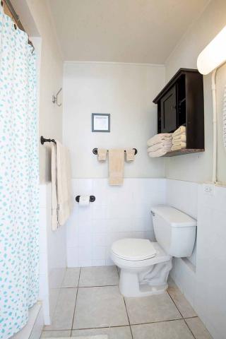This is an image of a small, clean bathroom