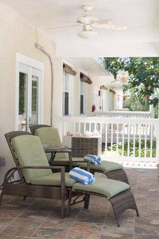 This image shows an outdoor patio setting