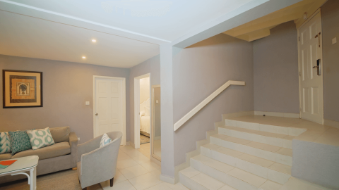 This image shows a neatly arranged interior space, which appears to be part of a house or apartment