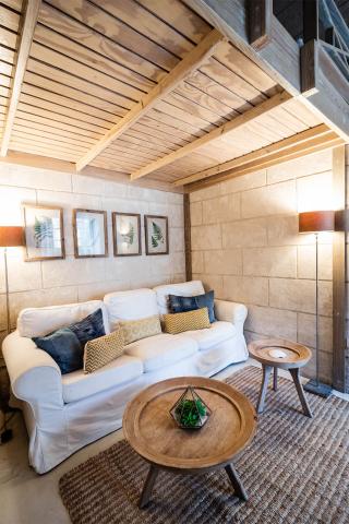 This image shows a cozy and stylish interior room