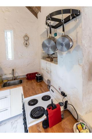 This image shows a cozy, well-equipped kitchen